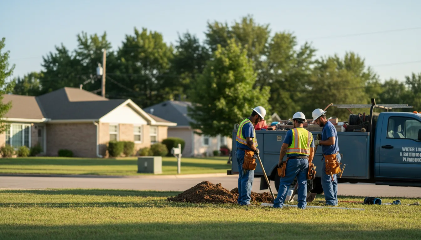 Residential water line and bathroom plumbing service in Faribault, MN